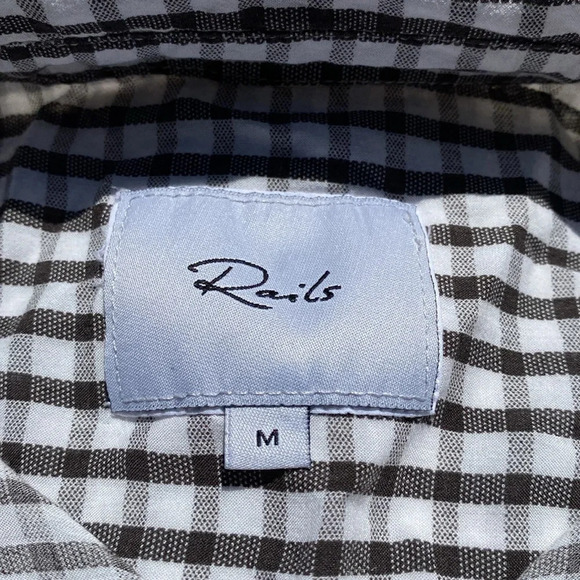 Rails Josephine black gingham button down blouse size M - Picture 9 of 12